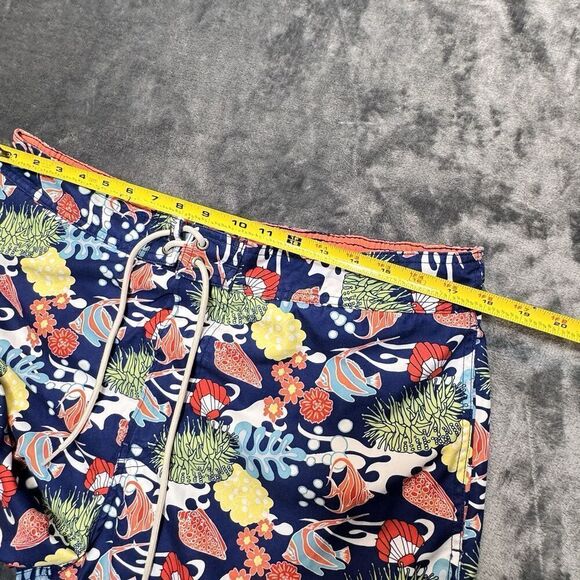 Nautica Mens Sz XL Tropical Fish Coral Aquarium Lined Swim Trunks Board Shorts - Picture 12 of 13